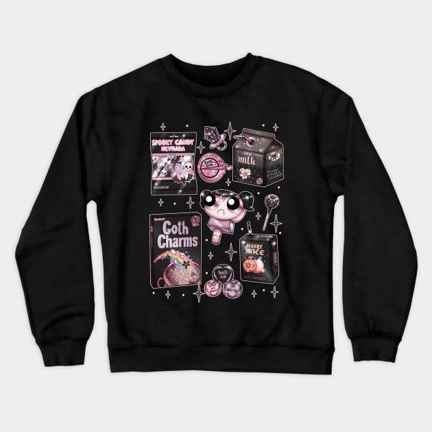 Vintage Goth Snacks Crewneck Sweatshirt by chiaraLBart